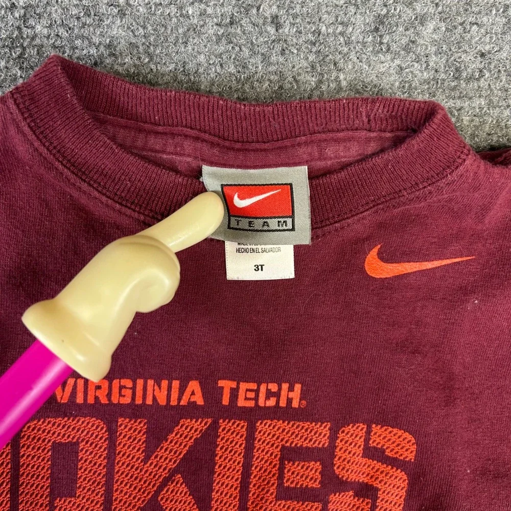 Nike Virginia Tech Hokies Football T-Shirt Toddler 3T Maroon Short Sleeve Tee